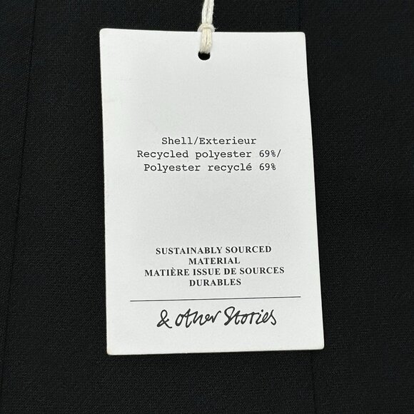 Stockholm Atelier & Other Stories Women's Size 2 Black Straight Leg Slit Pants - Picture 4 of 10